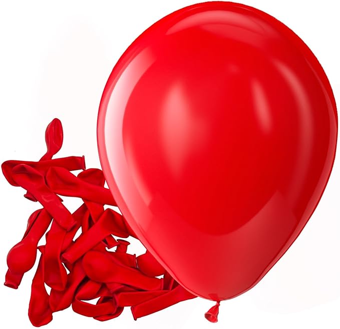 Bezente Red Balloons Latex Party Balloons - 150 Pack 5 inch Matte Red Helium Balloons for Christmas Wedding Anniversary New Year Birthday Party Decorations