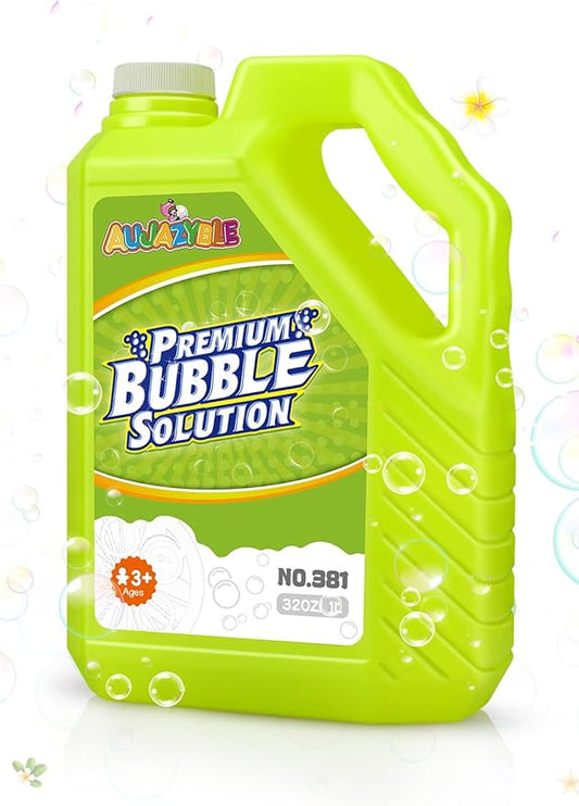Aujazyble Bubble Solution Refills 32OZ | Giant Bubbles Refill Solution | Bubbles Bulk for Bubble Machine, Bubble Gun, Bubble Wands, Bubble Mower | Bubbles for Kids in Summer Celebrations Party Favor