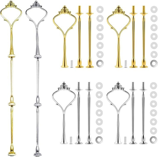 6 Sets Cake Tray Stand Handle, BetterJonny 3 Tier Cake Stand Fittings Hardware Holder for Wedding and Party Making Resin Cupcake Dessert Platter Stand