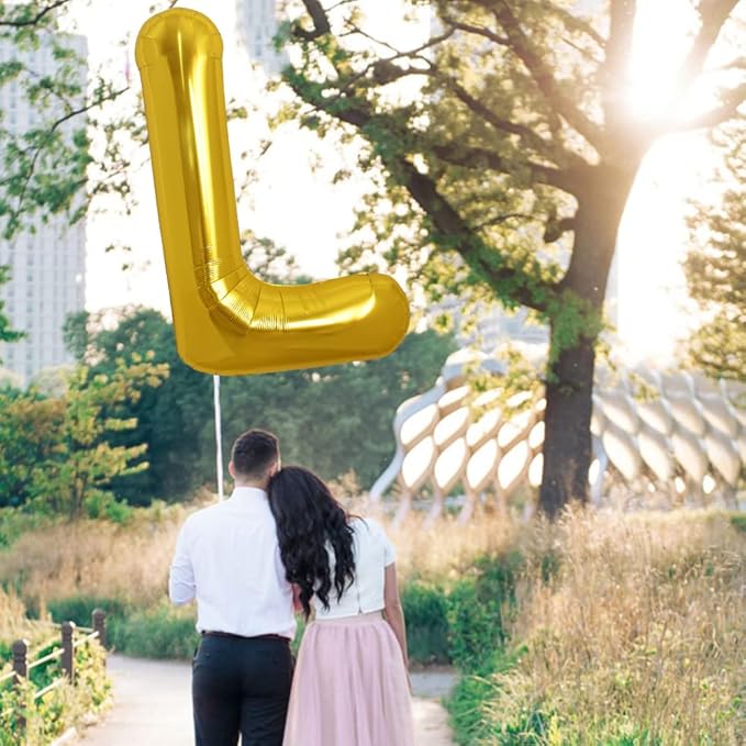 TONIFUL 40 Inch Large Gold Letter L Balloons Helium Balloons,Foil Mylar Big Balloons for 2026 New Year Eve Graduation Wedding Baby Shower Birthday Party Anniversary Supplies Decorations