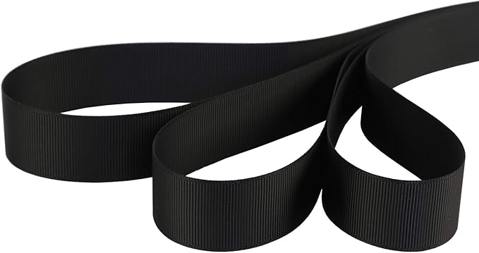 Ribbonitlux 1" Wide Solid Grosgrain Ribbon 25 Yards (030-Black）, Set for Gift Wrapping, Party Decor, Sewing Applications, Wedding and Craft