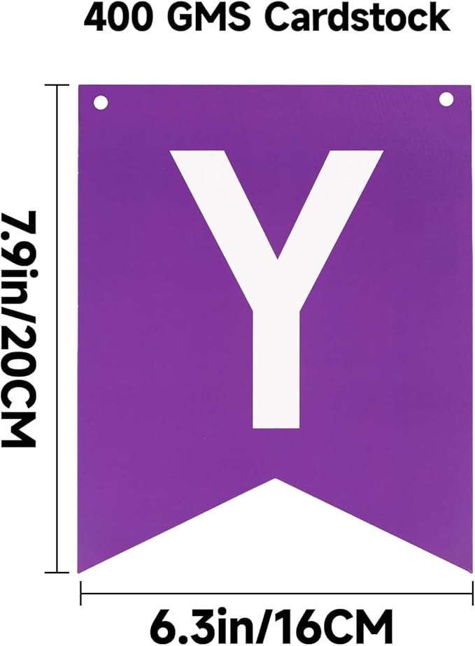 Happy Birthday Banner Birthday Party Banner NO DIY Happy Birthday Sign Pre-Strung Birthday Hanging Decoration for Women Men Girl Boy Party Supplies (Purple)