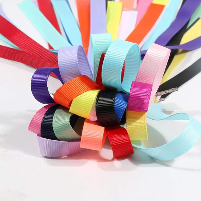 LIUYAXI 100 Yards Solid Grosgrain Ribbon, 3/8" X 5 Yard/Roll, 20 Colors Rainbow Multicolor Fabric Ribbons Roll Perfect for Crafts Gifts Wrapping Flower Bouquet Hair Bows & Other Projects