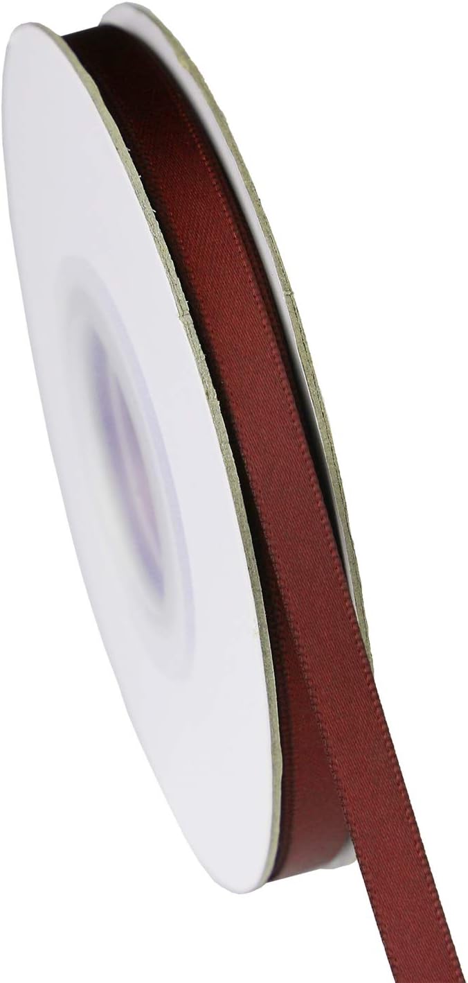 ITIsparkle 1/4" Inch Double Faced Satin Ribbon 50 Yards-Roll Set for Gift Wrapping Scrap Books Party Favor Hair Braids Baby Shower Decoration Floral Arrangement Craft Supplies, Burgundy 277# Ribbon