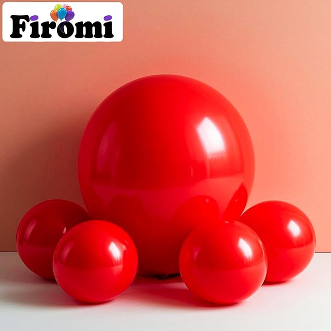 Firomi Red Balloons 18-inch 12 Pack Large Thicken Helium Big Matte Red Latex Balloon Round for Wedding Birthday Party (with 1 Ribbon)