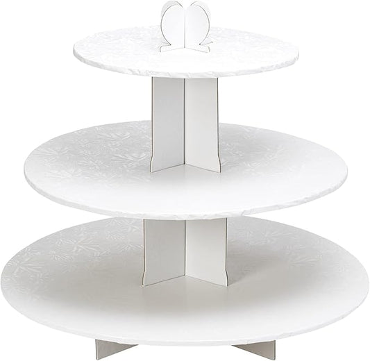 Enjay Cupcake Stand, 8.5 by 12.5 by 14.5-Inch, White