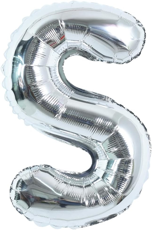 TONIFUL 40 Inch Large Silver Letter S Balloons Helium Balloons,Foil Mylar Big Letter Balloons for 2026 New Year Eve Graduation Wedding Baby Shower Birthday Party Anniversary Supplies Decorations