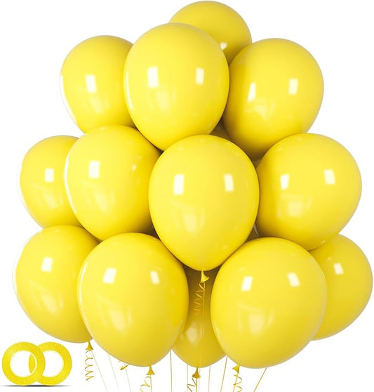 Yellow Balloon 12 inch 100 Pack Latex Party Balloons Round Helium Yellow Balloons for Birthday Sunflower Party Decorations