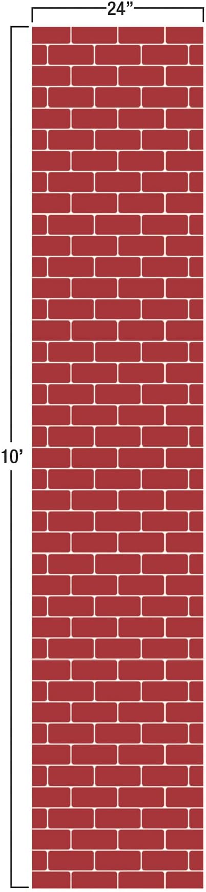 Beistle Novelty Red Brick Polyester Fabric Aisle Runner, Christmas Fireplace Decorations, Holiday Party Supplies