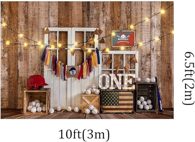 Kate Baseball Themn Party Photography Backdrops 10x6.5ft Lighting Decor Birthday Party Photo Studio Background Children Boy Shooting Picture