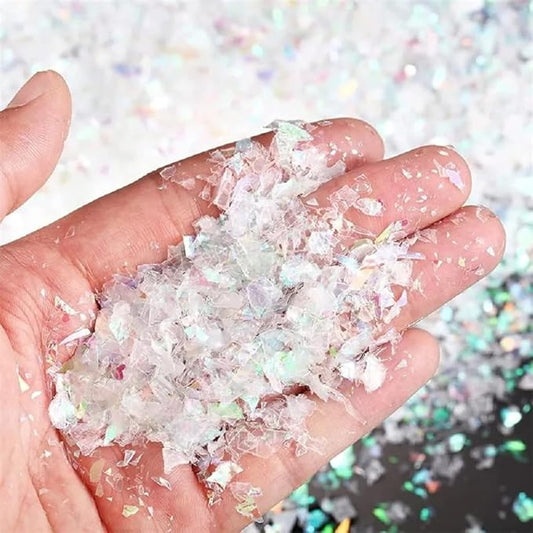 Sparkle Metallic Table Confetti, Mylar Foil Confetti Perfect for DIY Crafts, New Years, Surprise Parties, Birthdays, Photo Shoots, Engagements & Weddings Decorations (White)
