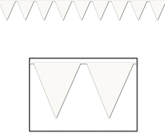 Indoor/Outdoor Pennant Banner (white) Party Accessory (1 count) (1/Pkg)