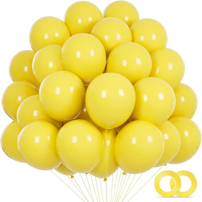 Yellow Balloons 110Pcs, 5 Inch Small Yellow Latex Party Balloons, Mini Thick Yellow Balloons for Birthday Wedding Baby Shower Decorations.