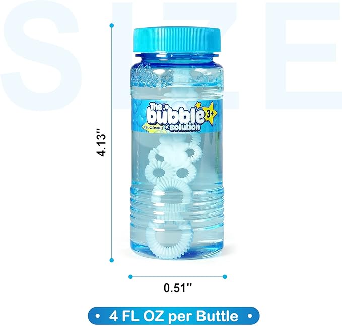 Springflower 24 Pcs Bubble Bottles with Wand,Bubbles Party Favors for Kids,Summer Toys, Blow Bubbles Solution Novelty Toy, Party Favors, Birthday Party Supplies, Outdoor & Indoor Activity,4oz,6 Colors