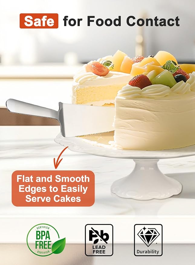 12" White Cake Stand for 10" Cake, Porcelain Cake Plate, Cake Pedestal Stand, Round Dessert Stand, Wedding Cake Stand for Party, Birthday, Baby Shower, Christmas, Mother's Day, Home Decorating Cake Display Stand