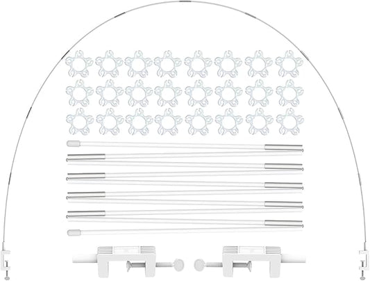 LANGXUN 12ft White Table Balloon Arch Kit, Balloon Arch Stand Frame for Birthday Party Wedding and Graduation Decorations, Christmas Decort Baby Shower Bachelor Party Supplies