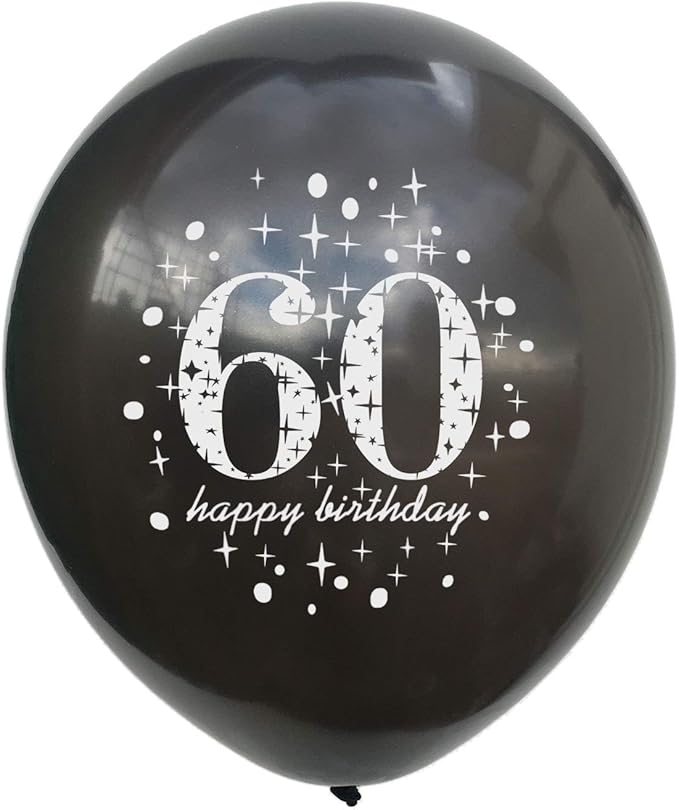 SHUNTAI 60th Birthday Balloons Black and Gold 60th Birthday Decorations for Men Women Latex Confetti Balloon 60 Years Old Anniversary Theme Happy Birthday Party Supplies 15 Pack 12 Inch