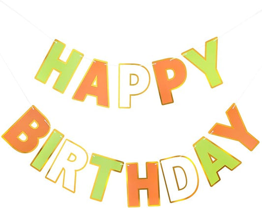Happy Birthday Banner - 9ft Pre-Strung Happy Birthday Sign for Women, Men, Girls, Boys - No DIY Birthday Decorations & Party Supplies(Tri-Color)