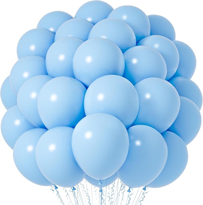 Voircoloria Light Blue Balloons, 66pack 12inch Baby Blue Latex Party Balloons for Boys Girls Birthday Party, Baby Shower, Wedding, Gender Reveal, Baby Shower, Anniversary Party Decorations