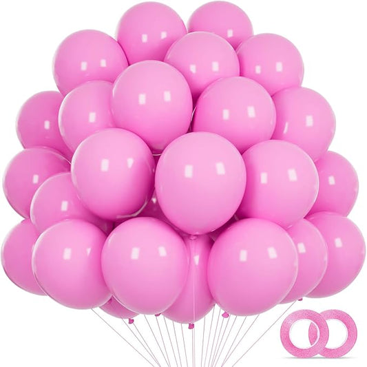 Pink Balloons 110Pcs, 5 Inch Small Pink Latex Party Balloons, Mini Thick Pink Balloons for Birthday Wedding Baby Shower Decorations.