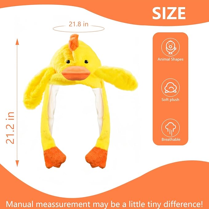 Animal Hat with Funny Plush Moving Ears,Crazy Hats for Kids Holiday Cosplay Easter Dress Up Cute Hat Kids Gift