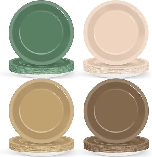 48Pcs Sage Green Party Paper Plates 7”Mallard Duck Birthday Party Supplies Sage Green Duck Hunting Themed Disposable Dessert Dinner Plates Tableware for Kids Boys Baby Shower Birthday Decoration