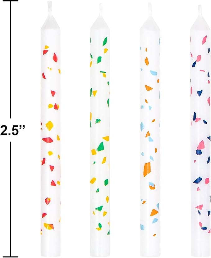 Confetti Print Birthday Candles 20 ct