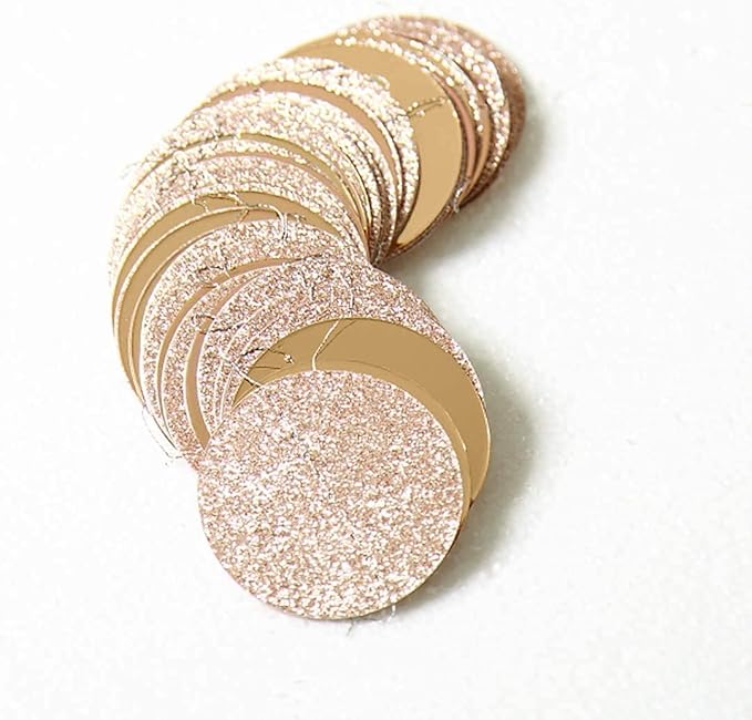 Decor365 Glitter Champagne Gold Party Decorations Gold Birthday Decorations Hanging Circle dot Gold Garlands Streamers Banner Backdrop Bridal Shower Bachelorette Graduation Holiday Party Decor