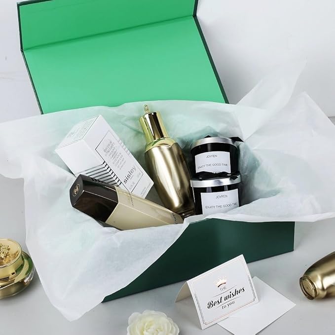UoeRing 6 Pack Green Gift Box 11.5x8x4 inch Luxury Gift Box for Presents with Magnetic Lid Collapsible,Birthday,Christmas,Contains Card, Ribbon, Tissue Paper,Shredded Paper Fille
