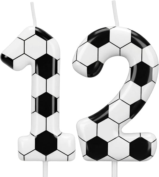 Soccer Number 12 Birthday Candle, 12th Birthday Candle Sport-Theme Cake Topper, Soccer Theme Party Decorations for Boys Girls, Party Supplies Birthday Gifts