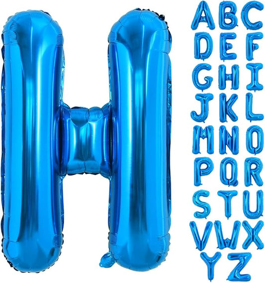 TONIFUL 40 Inch Large Blue Letter H Balloon - Giant Alphabet Foil Mylar for 2026 Graduation Birthday Party, Anniversary, New Year, Graduation Supplies Decorations