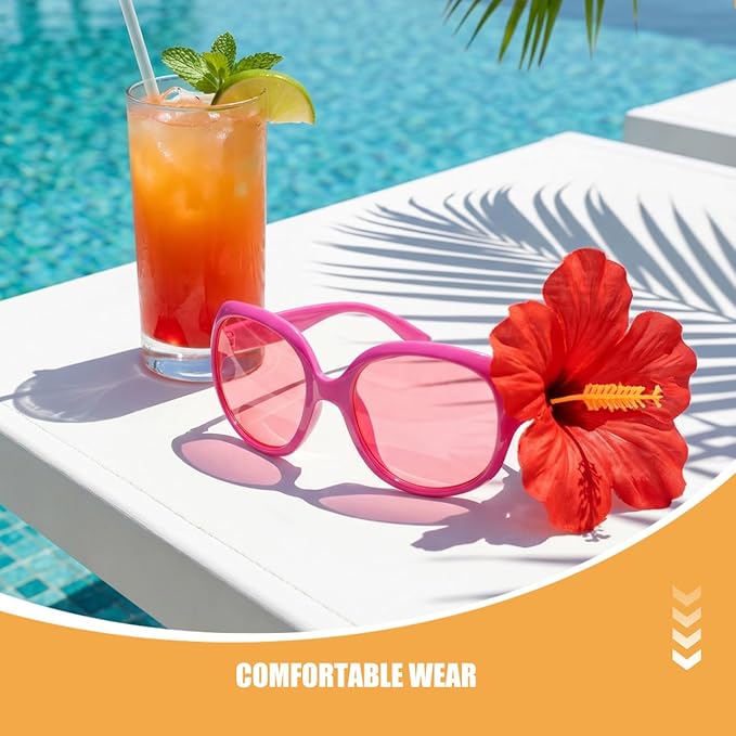 BESTOYARD 2 Pcs Flamingo Sunglasses, Coconut Tree Eyeglasses, Hawaiian Eyewear Props, Summer Photo Booth Accessories