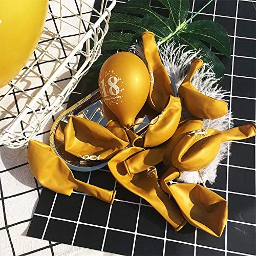 SHUNTAI 18th Birthday Balloons Gold and Black 18th Birthday Decorations,Latex Gold Confetti Balloon for Boys Girls 18 Year Old Anniversary Theme Party Supplies 15 Pieces 12 Inch