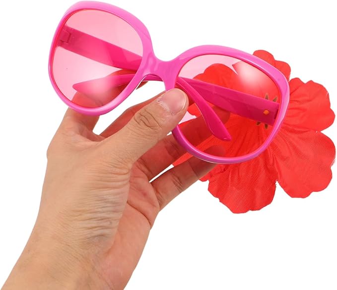 BESTOYARD 2 Pcs Flamingo Sunglasses, Coconut Tree Eyeglasses, Hawaiian Eyewear Props, Summer Photo Booth Accessories