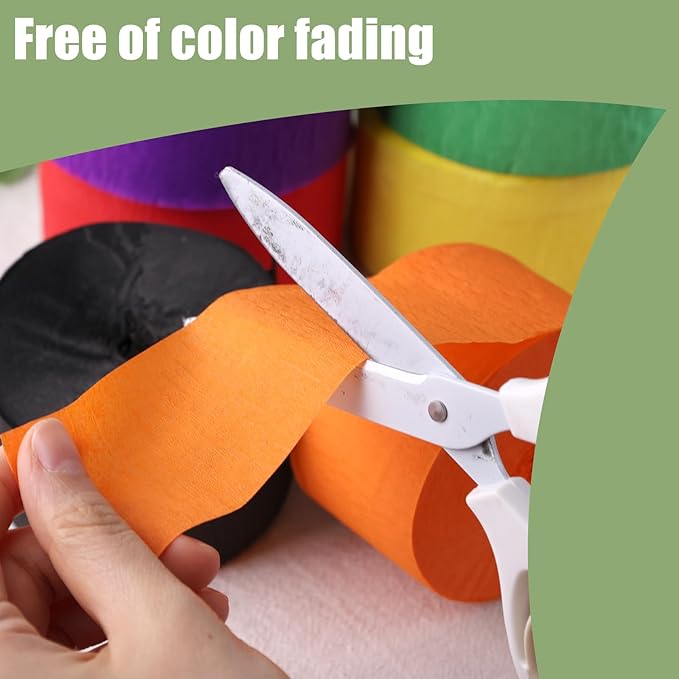 VGOODALL 8 Rolls Party Crepe Paper Streamers, 944ft Pack for Birthday Baby Shower Wedding Graduation Colorful Party Supplies Doorway, Wall, Backdrops, Ceiling, Decorations, 1.8" x118ft