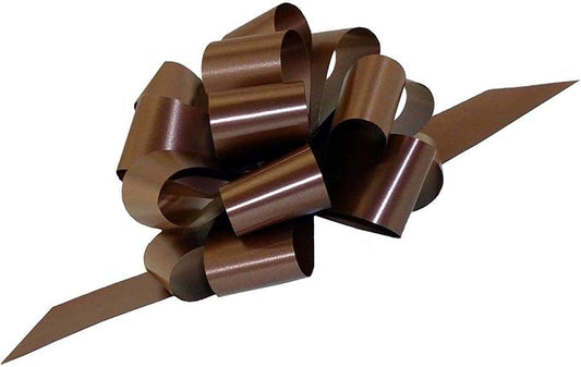 Brown Decorative Gift Pull Bows, 5" Wide, Set of 10, Chocolate Brown, Fall Decor, Wreath, Thanksgiving, Autumn, Christmas, Presents, Gift Basket, Fundraiser, Birthday, Decoration
