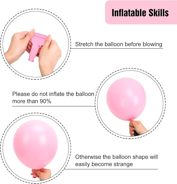 RUBFAC Pink Balloons 135pcs Light Pastel Pink Balloon Different Sizes 18 12 10 5 Inch for Garland Arch Birthday Party Baby Shower Gender Reveal Wedding Anniversary Easter Decoration