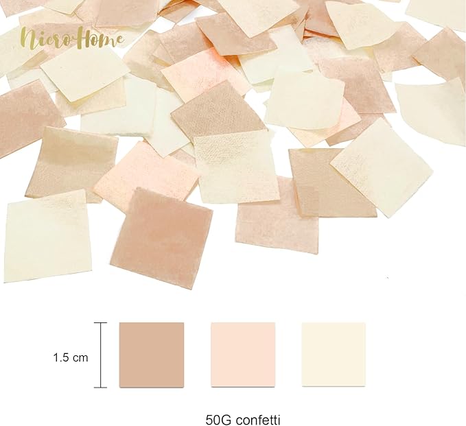 NICROHOME EUR Boho Wedding Decorations, 28PCS Rustic Neutral Creamy White Tissue Paper Pom Poms Tassel, Dots Paper Garland Decor Packages for Baby Shower Birthday Bridal Shower Party Table