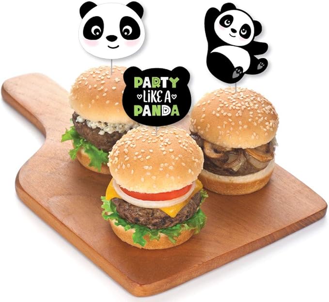 Big Dot of Happiness Party Like a Panda Bear - Dessert Cupcake Toppers - Baby Shower, Birthday Party Clear Treat Picks - Set of 24