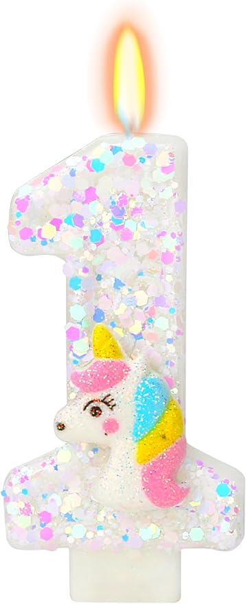 Birthday Candles - Number 1 Candle, 1st Birthday Candle for Cake, Cartoon Themed Party Supplies, Birthday Decorations for Cake Topper