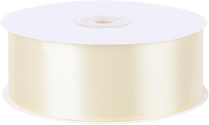 woric Ivory Satin Ribbon 1 1/2 Inch 60 Yards Cream Ribbon Gift Bows for Gift Wrapping Wedding Decor Flower Bouquet Bridal Shower Hair Bows Crafts Home Decor