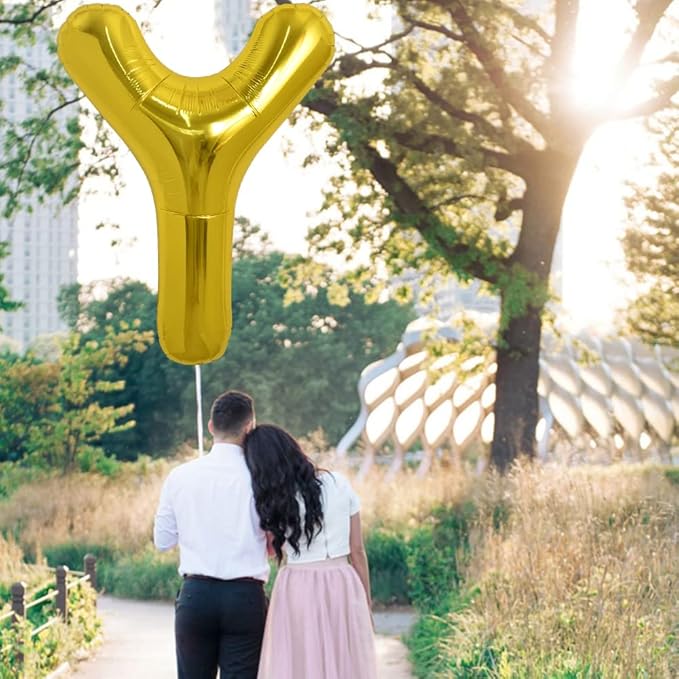 TONIFUL 40 Inch Large Gold Letter Y Helium Balloons,Foil Mylar Big Balloons for 2026 New Year Eve Graduation Wedding Baby Shower Birthday Party Anniversary Supplies Decorations