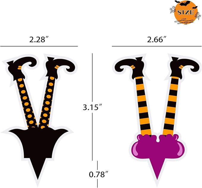 Withch Paper Cupcake 48 Pieces Toppers Halloween Witch Feet Shoes Cake Toppers for Halloween Birthday Party Dessert Decorating Supplies