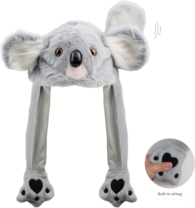 Animal Hat with Funny Plush Moving Ears,Crazy Hats for Kids Holiday Cosplay Easter Dress Up Cute Hat Kids Gift