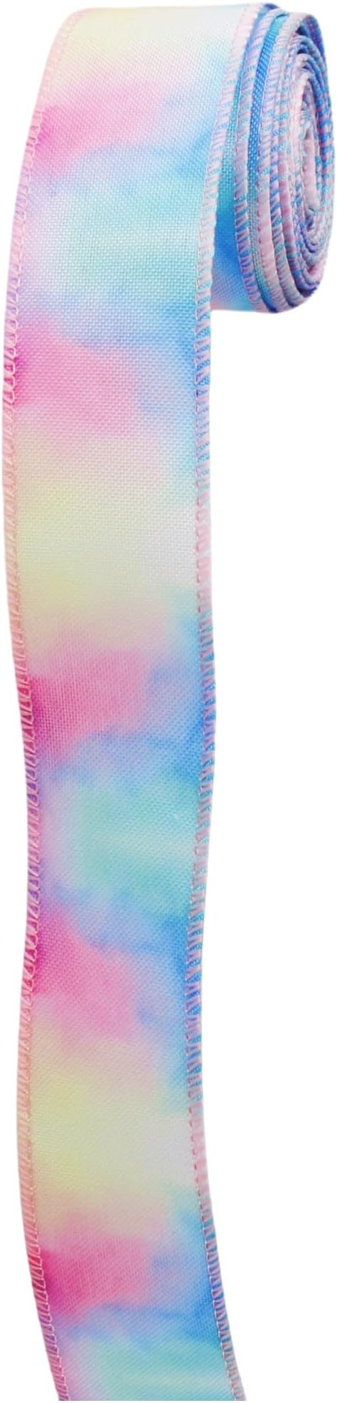 Meseey 1.5 Inch x 10 Yards Pastel Wired Ribbon, Rainbow Gradient Pastel Ribbons for Easter Wreaths, Gift Wrapping, Easter Baskets, Crafts, Spring Party Decorations