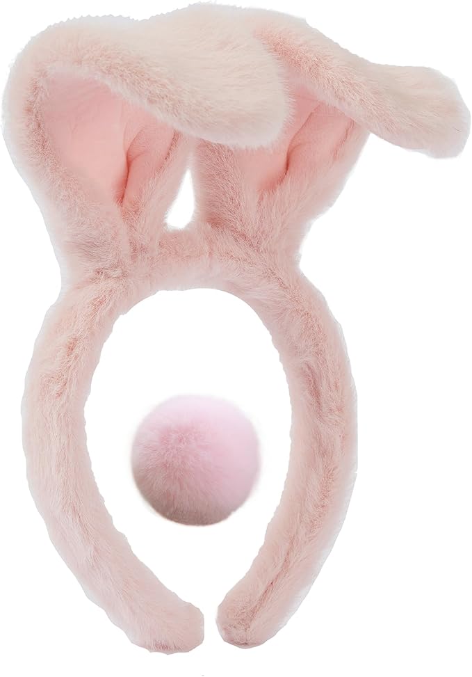 Olivemont Easter bunny ears headband for rabbit pretend play plush costume