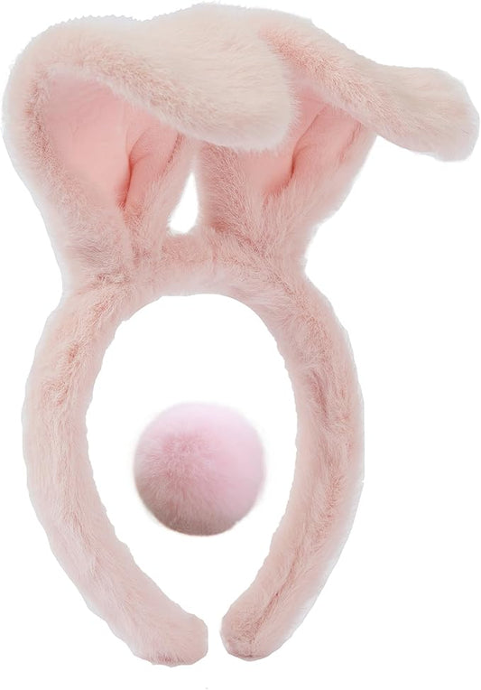 Olivemont Easter bunny ears headband for rabbit pretend play plush costume