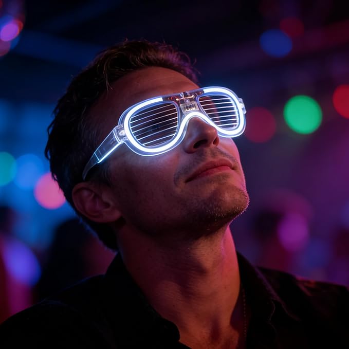 10PCS LED Light Up Glasses - 5 Neon Colors Glow in The Dark Party Supplies, Strobe Eyewear for Halloween Parties, Wedding, Birthday Bashes, Raves, Concerts & Gamer Parties