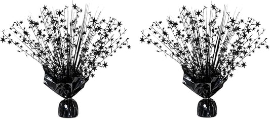 2 Pack Metallic Foil Spray Centerpiece Stars for Wedding, Birthday, Anniversary, Christmas Table Decor, Holiday Festival Baby Shower Graduation Mantle Party Decorations (Black)