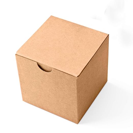 MESHA 50PC Brown Gift Box 3x3x3'' Small Cardboard Gift Boxes with Lids, Bridesmaid Proposal, Bridal, Cupcake Box, Groomsmen Proposal Box